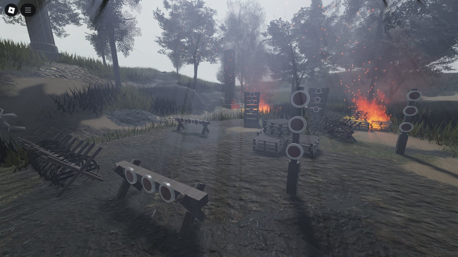 Roblox players practicing on shooting range