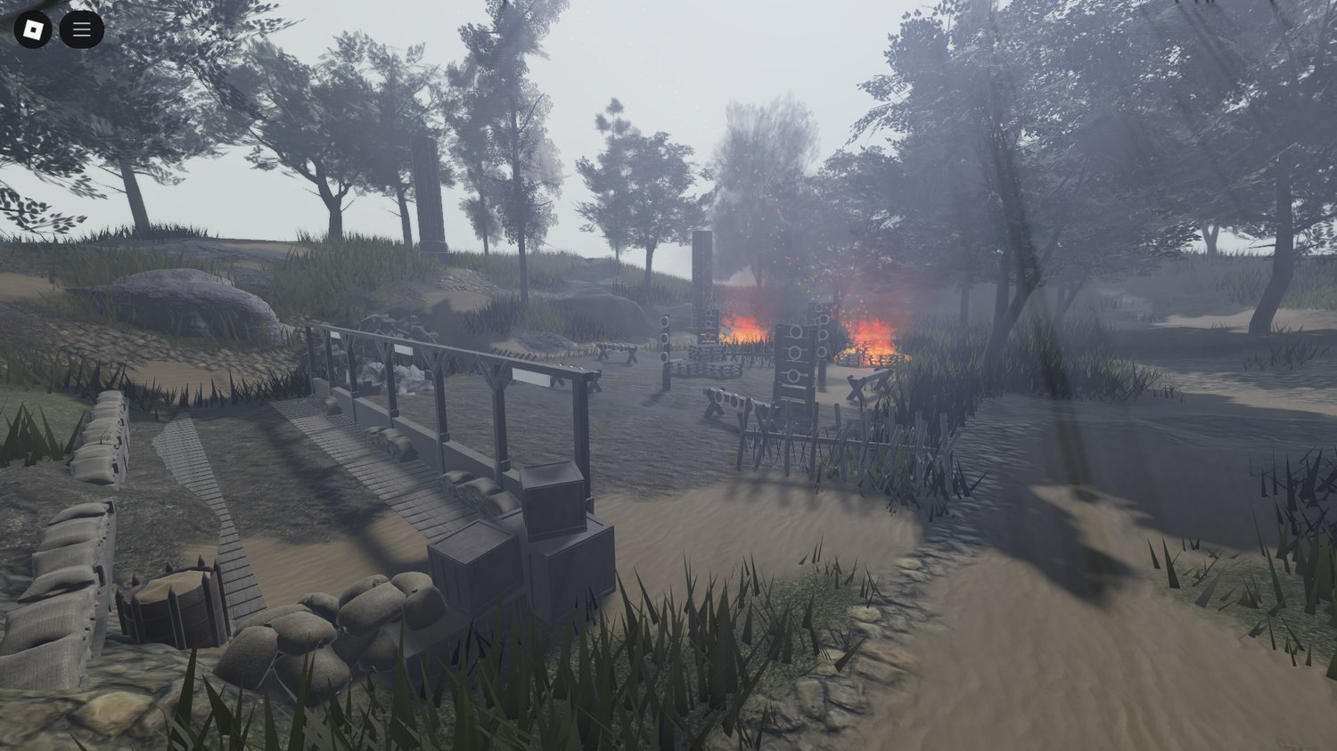 Wide view of shooting range terrain