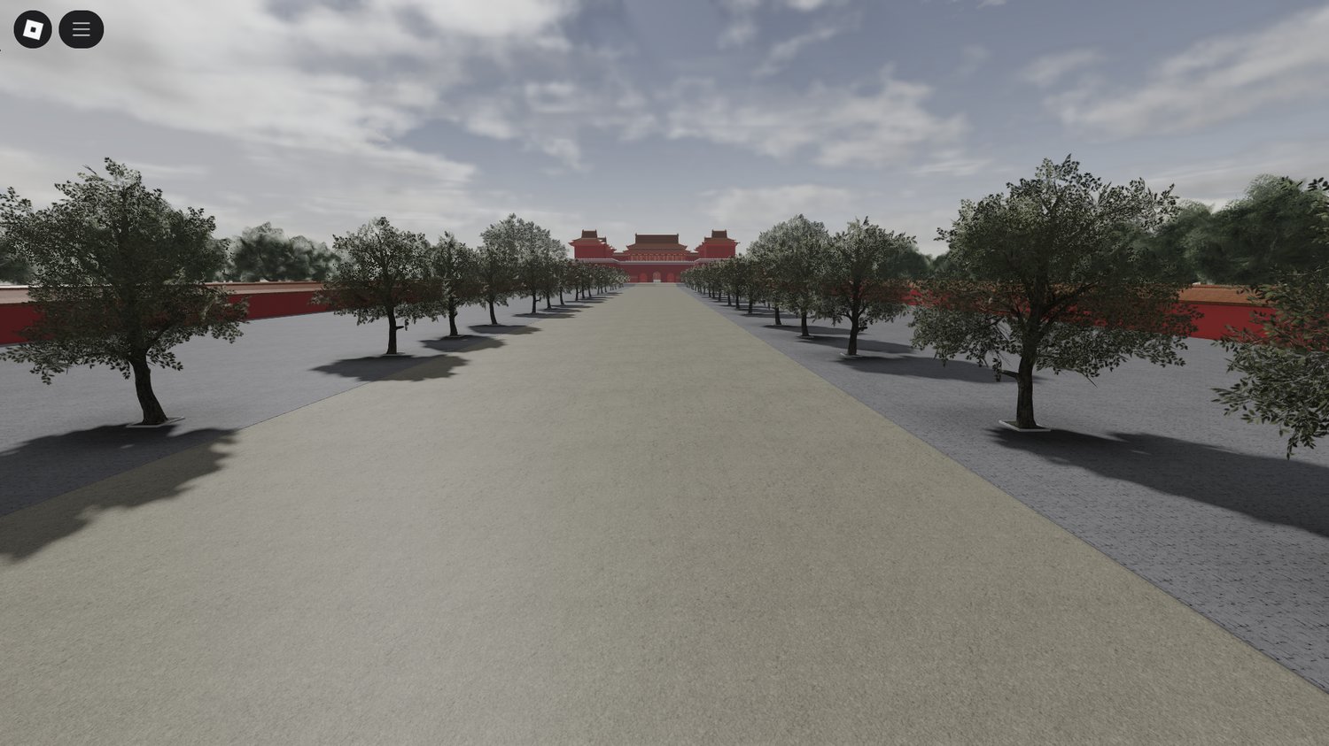 Wide shot of surrounding iconic buildings