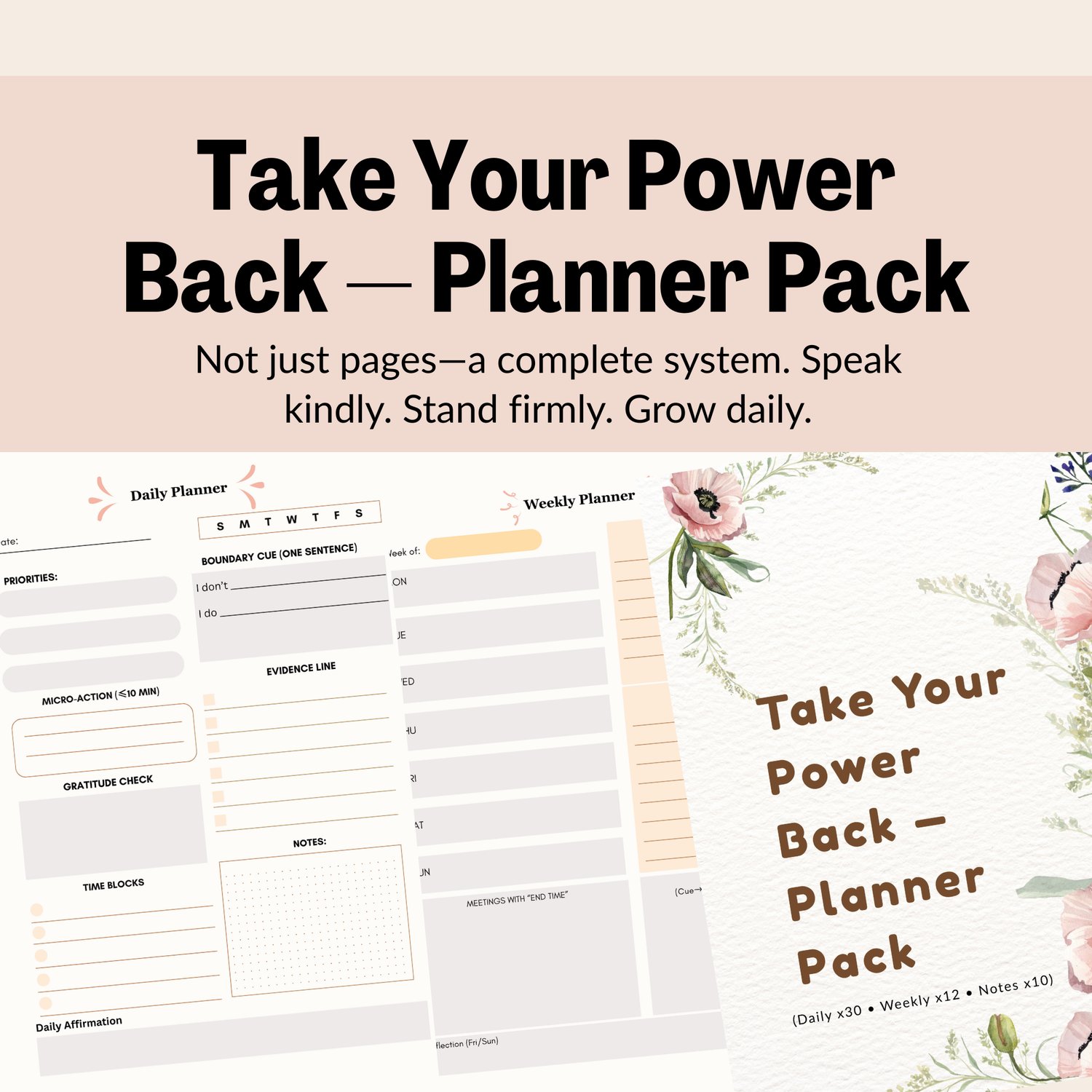 Take your power back - planner pack