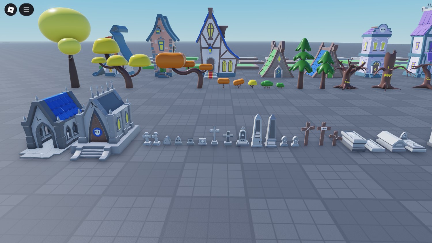 Roblox spooky Halloween 3D decor pack
