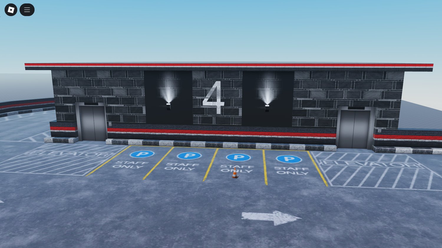 Roblox urban parking building with detailed design