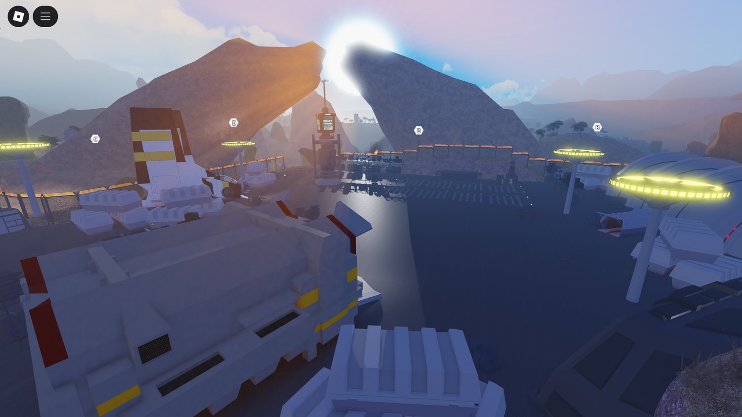 Aerial view of Star Wars Battle of Ryloth Roblox map