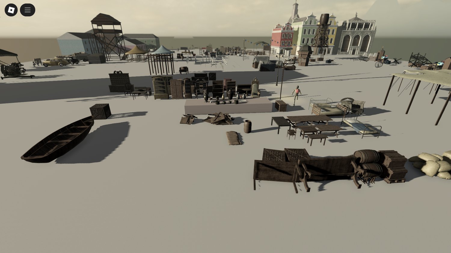 Forest and river terrain with realistic Roblox map features