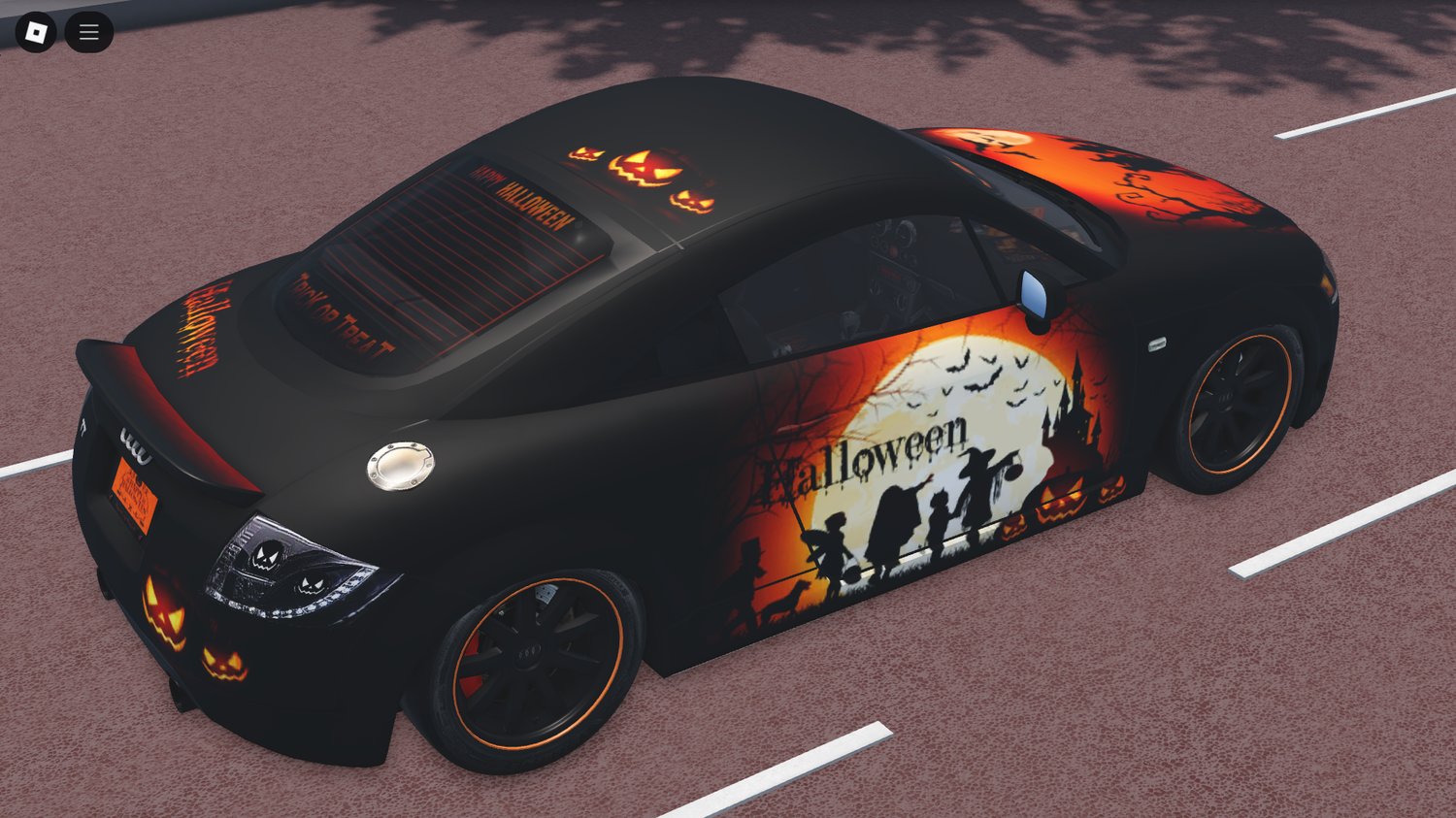 Roblox Halloween car with festive design