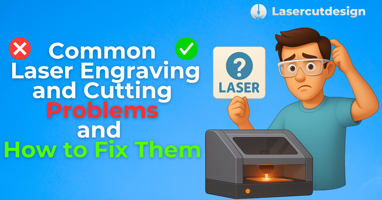 Laser engraving problems and solutions, laser cutting troubleshooting guide, LightBurn engraving issues, laser not cutting through wood, weak engraving fix, laser burns or dark edges, how to reduce smoke marks, alignment and calibration tips, mirror and l
