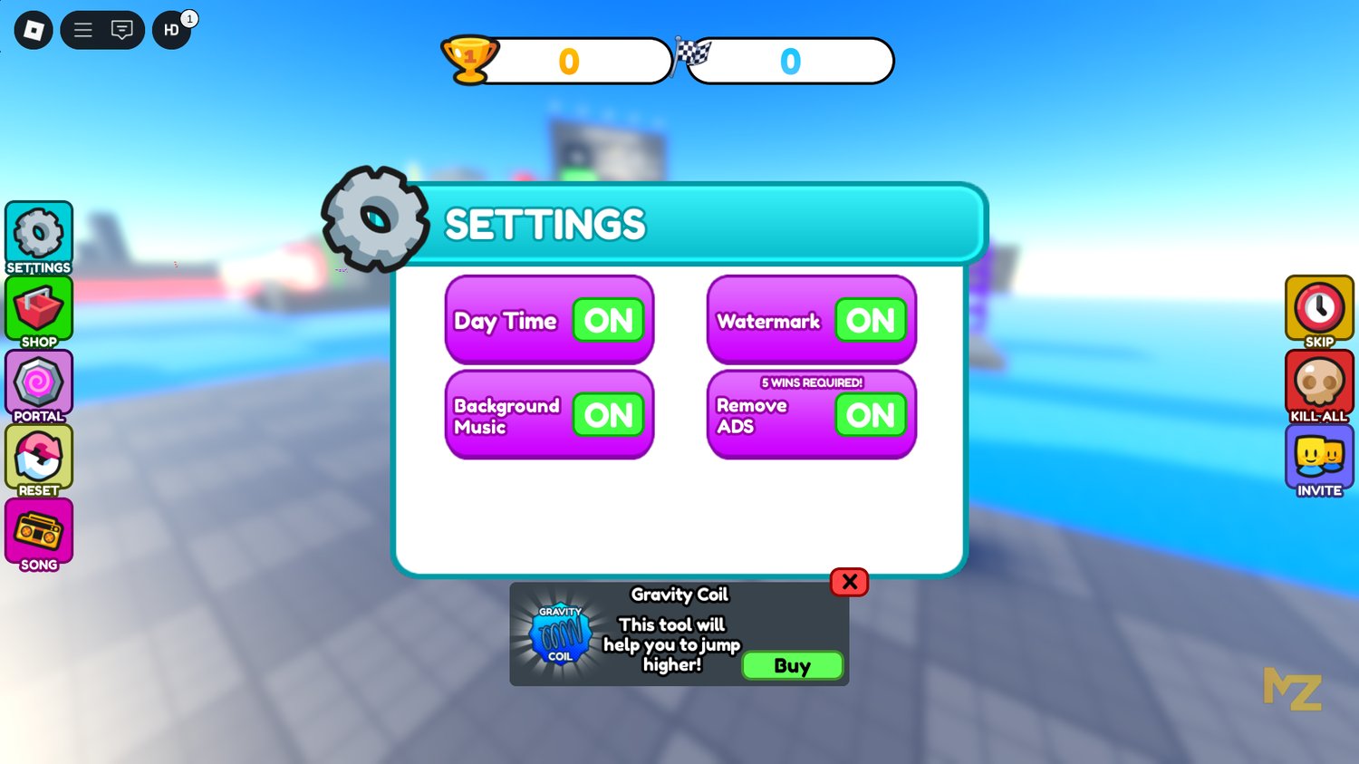 Two players completing Roblox obby level