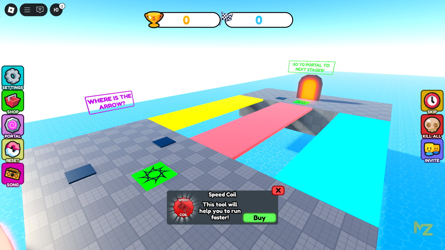 Colorful obstacle course in Roblox
