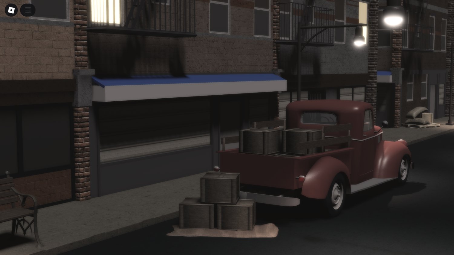 Retro urban buildings in Roblox