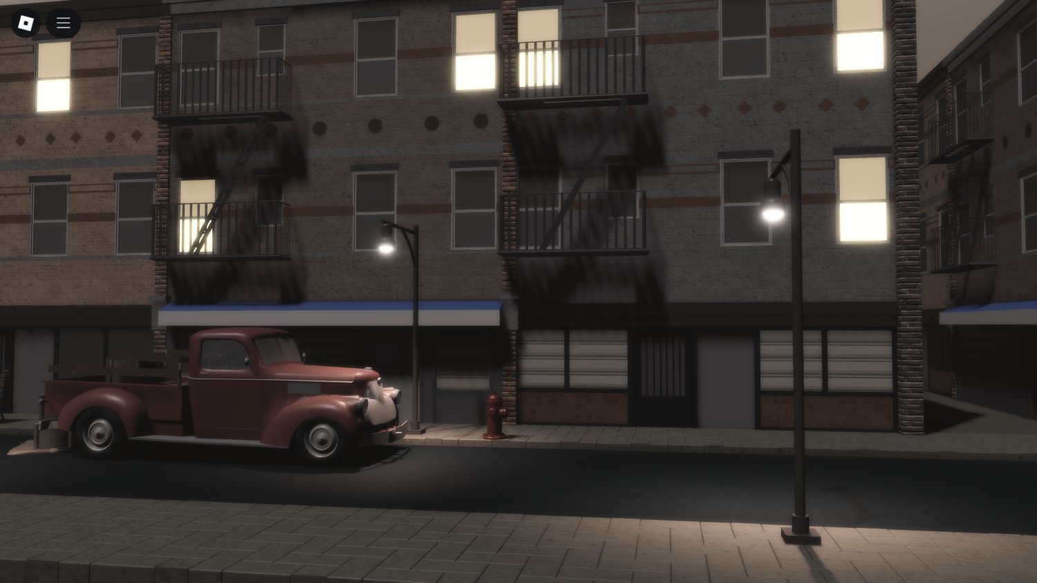 Period-accurate architecture in Roblox map