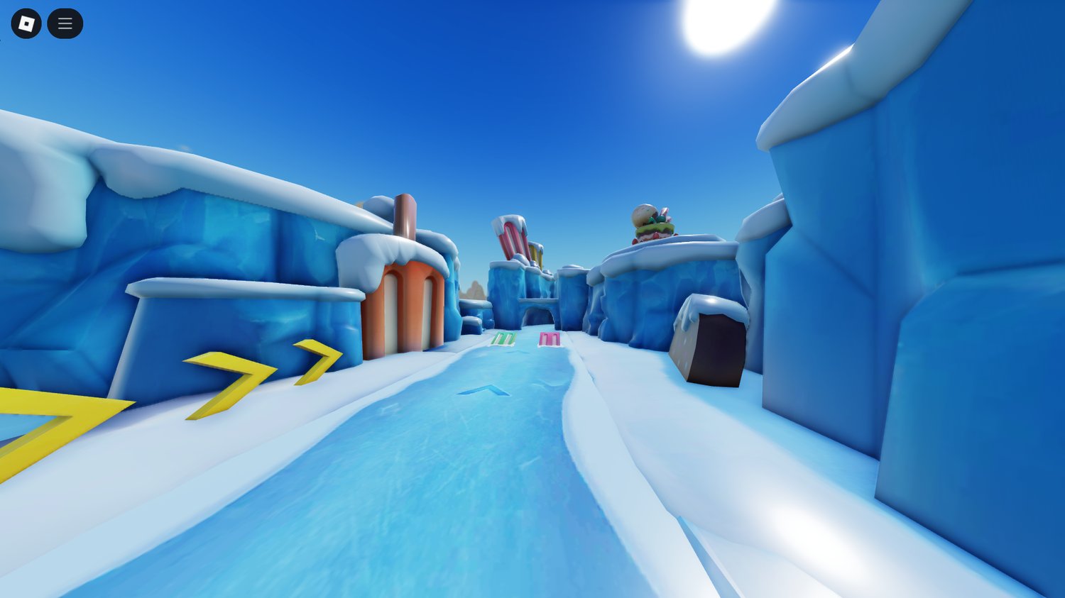 Colorful candy obstacles on Roblox track