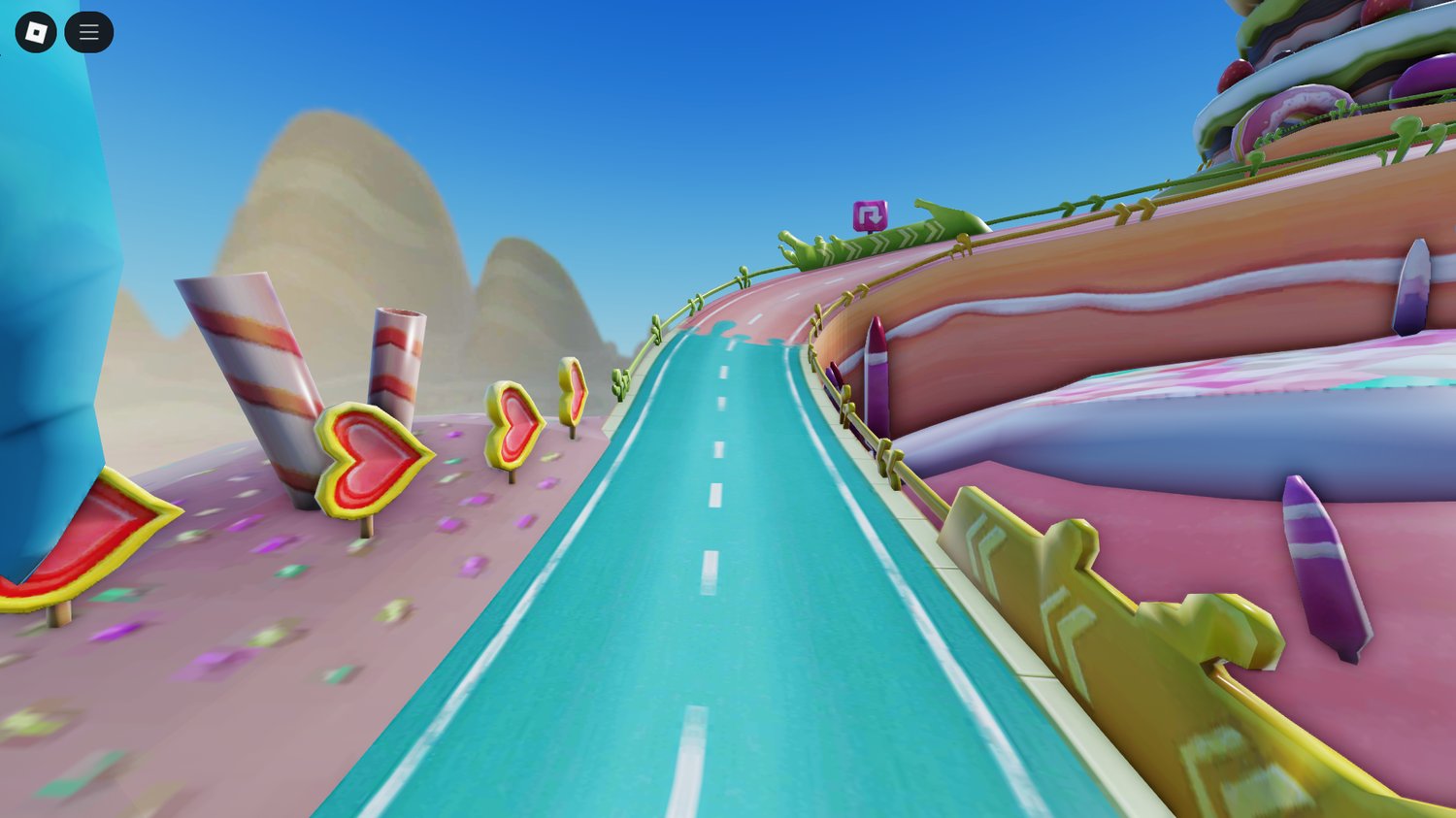 Fun racing track with candy aesthetics