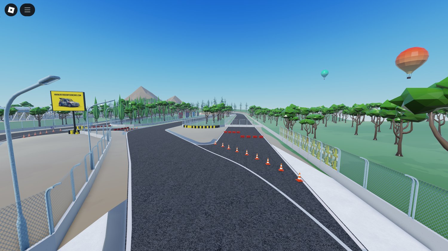Customizable cartoon-themed circuit in Roblox