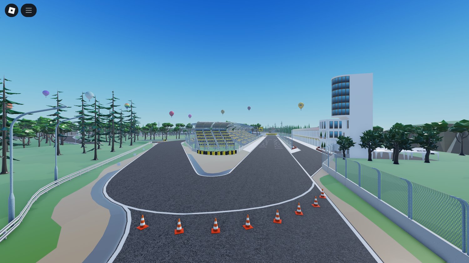 Whimsical racing track with fun visuals