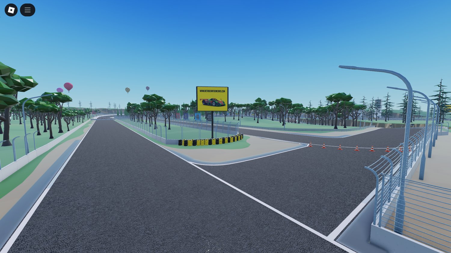Immersive retro cartoon race circuit in Roblox