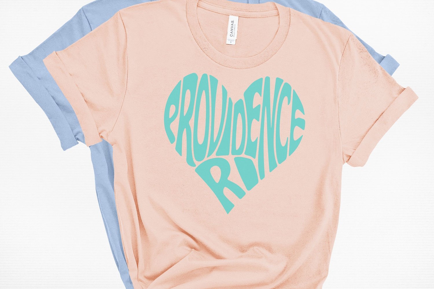This design features the words Providence RI creatively arranged in the shape of a heart.