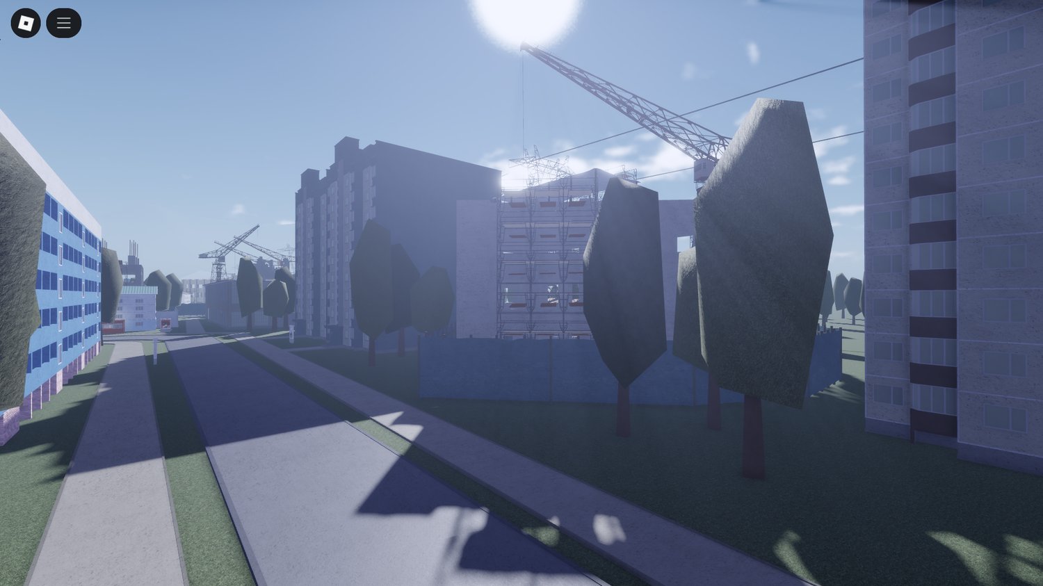 Realistic Roblox city with propaganda visuals