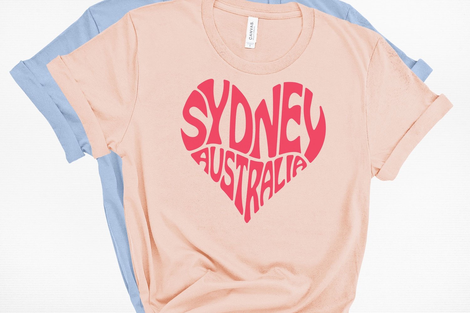 This design features the words Sydney Australia creatively made into a heart shape.
