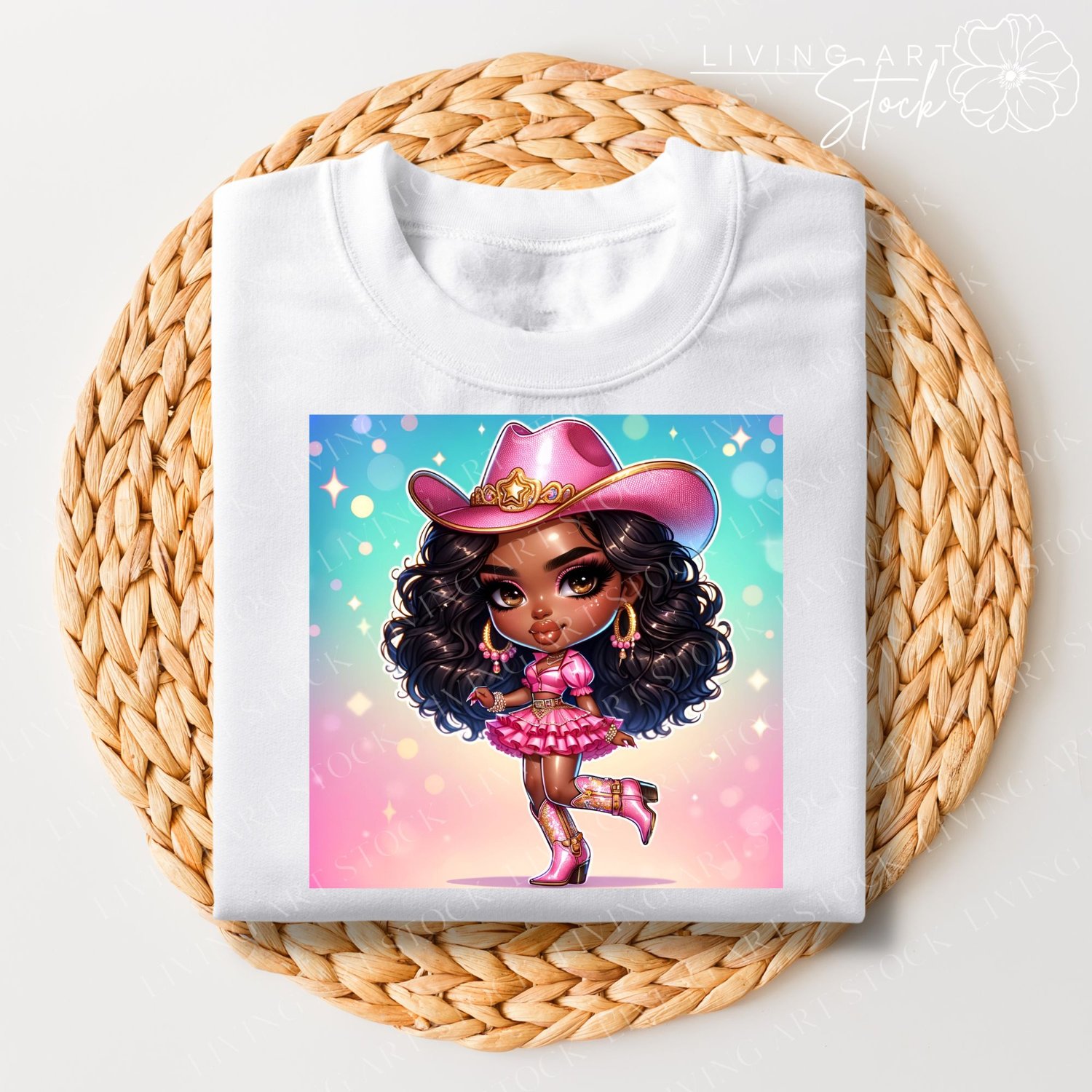 Pink cowgirl t-shirt design