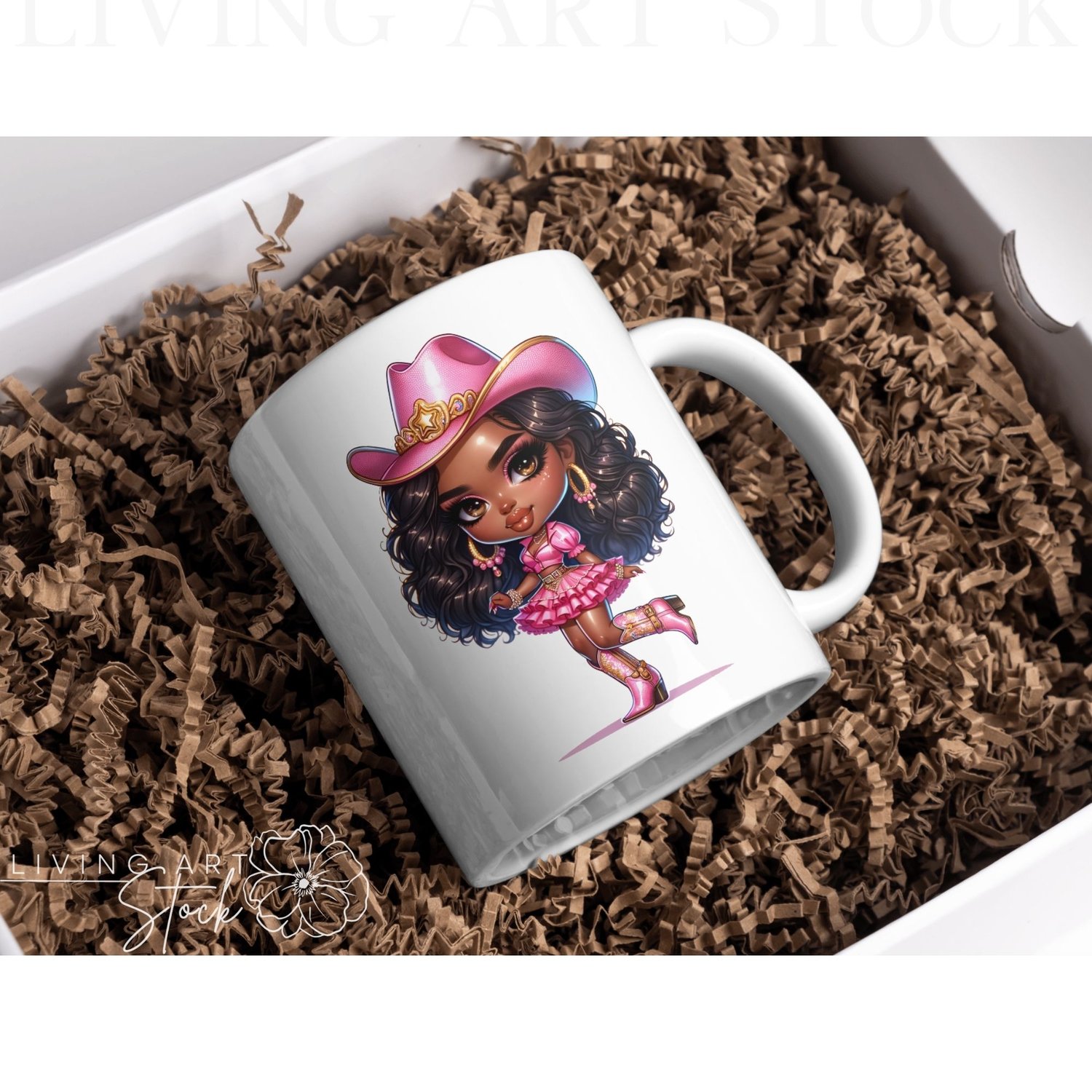 Pink cowgirl transparent PNG design