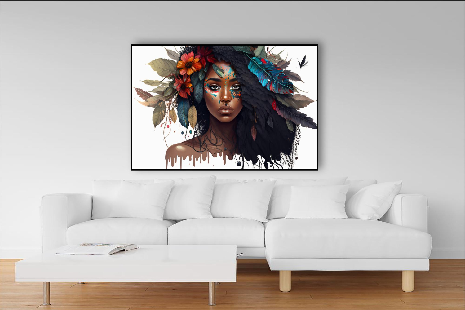 Beautiful abstract artwork on a room wall