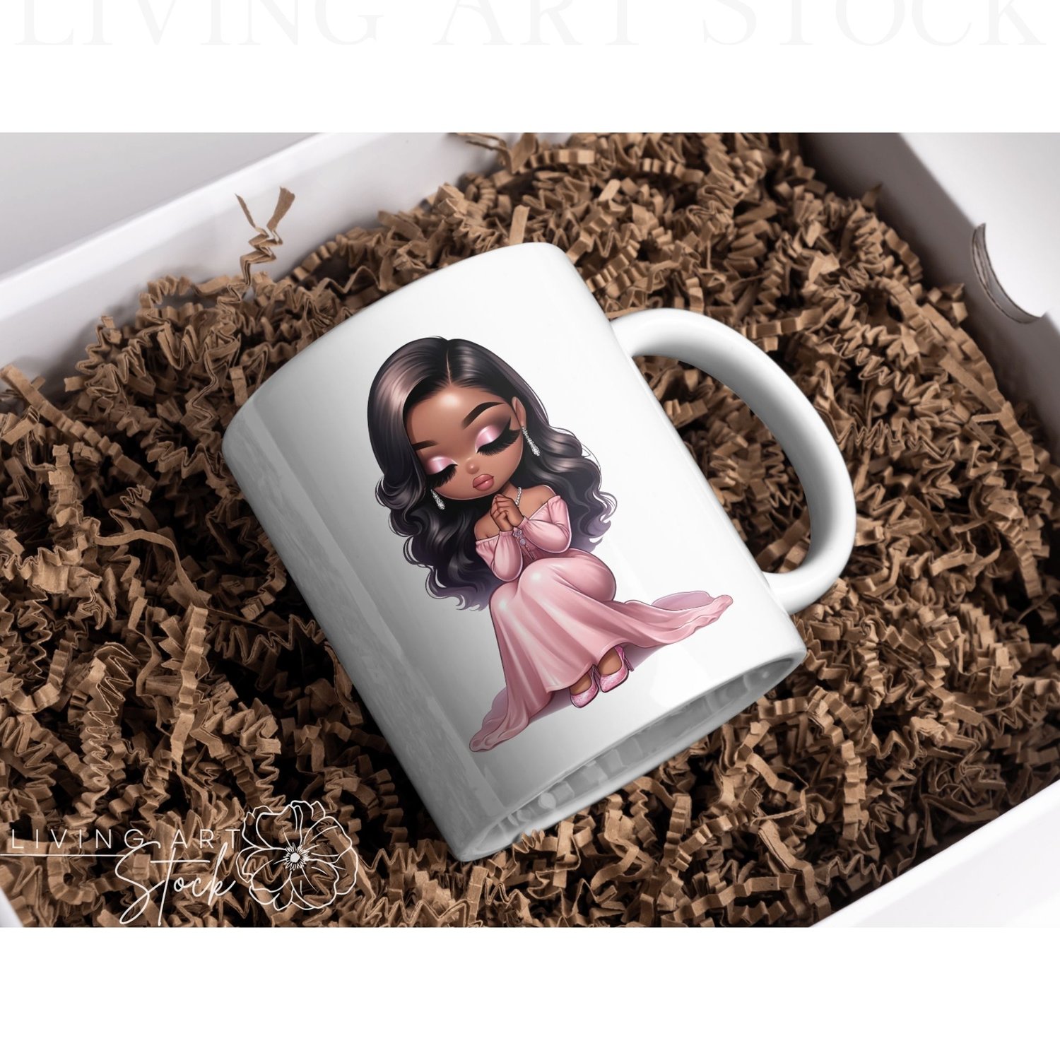 Praying Chibi mug design