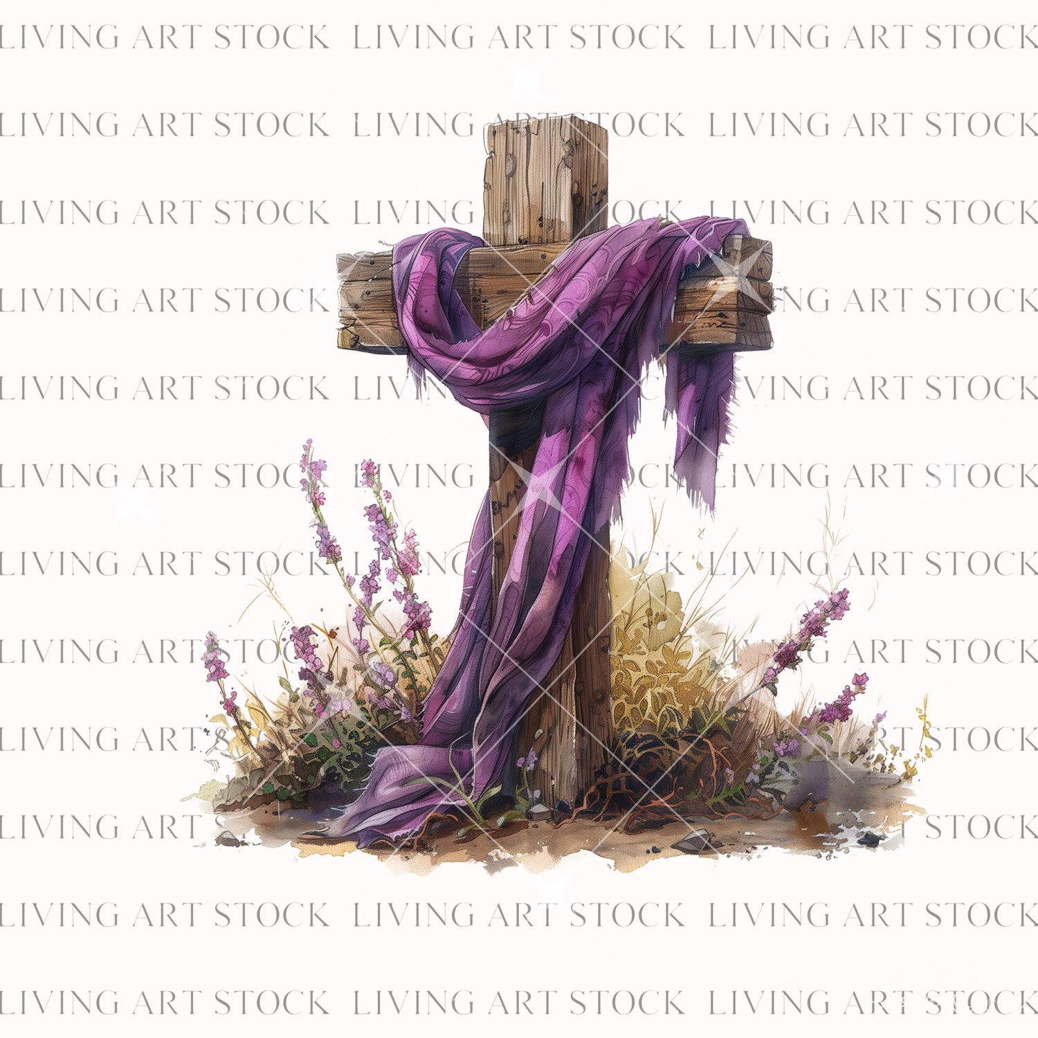 Watercolor Christian Cross Transparent PNG Design