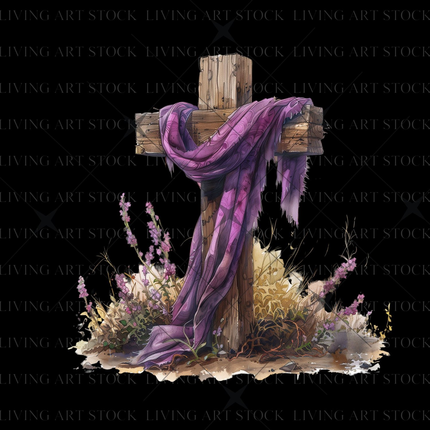 Watercolor Christian Cross Transparent PNG Design