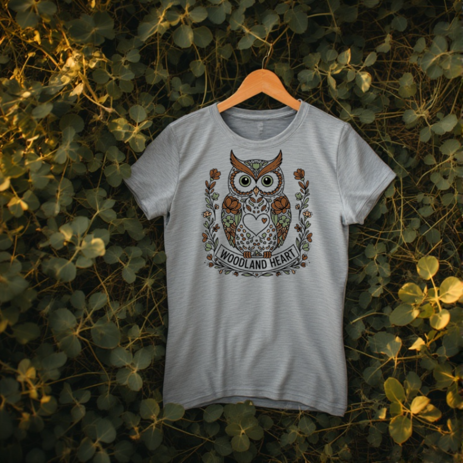Printable  brown owl graphic SVG PNG | Retro barn owl t-shirt design |  printable owl Graphic | flowers, nature graphic