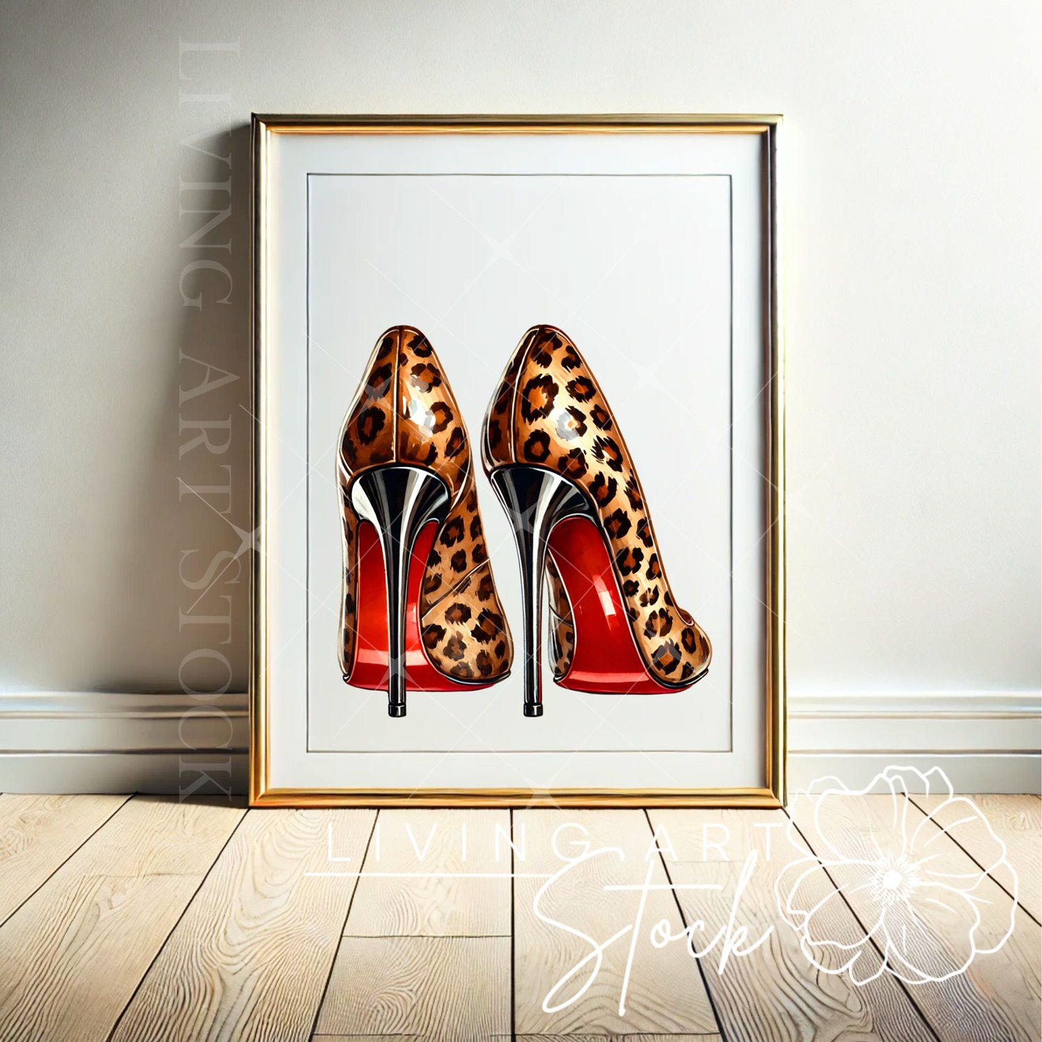 Leopard Print Red Bottom Heels Wall Art