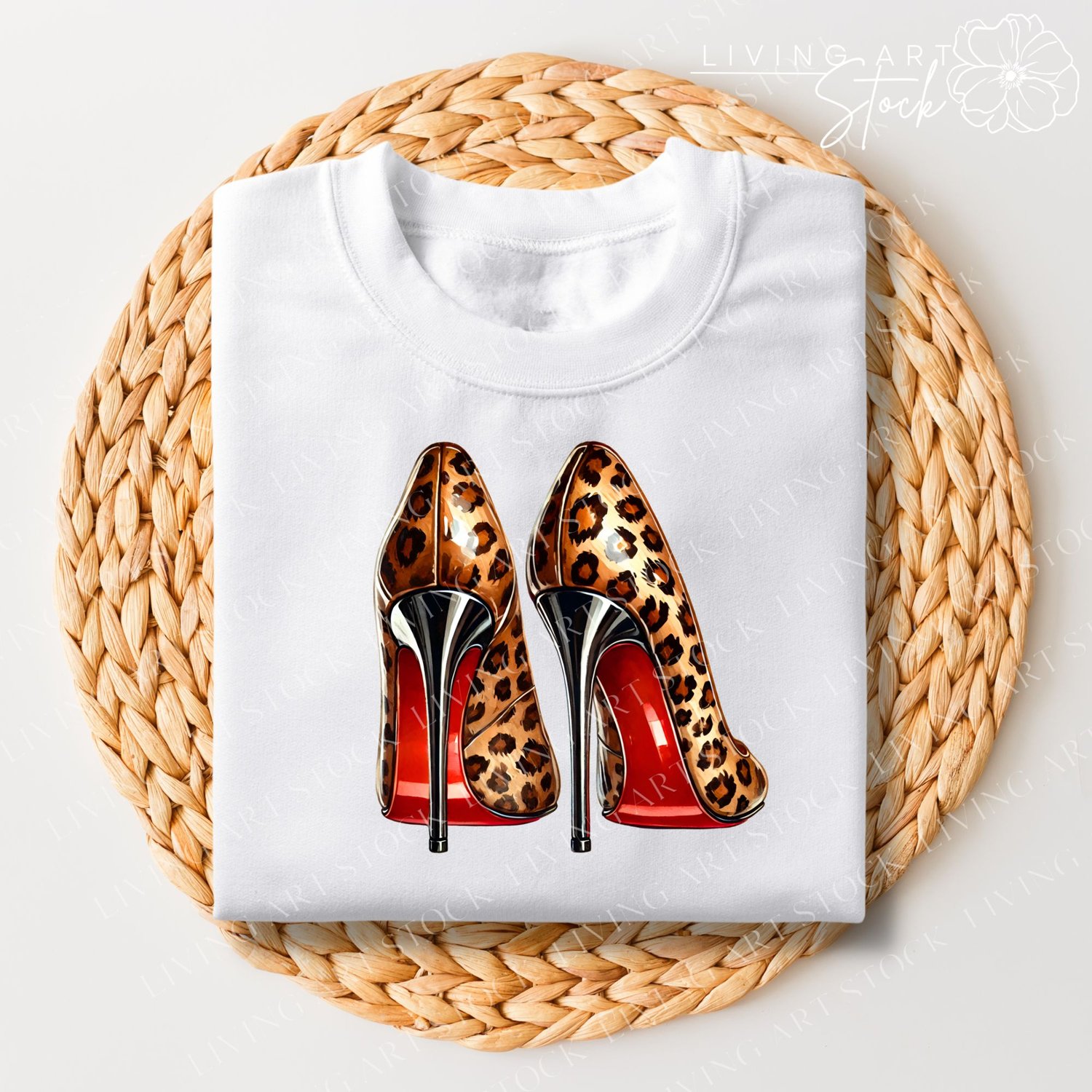 Leopard Print Red Bottom Heels Transparent PNG Clipart T-shirt Design