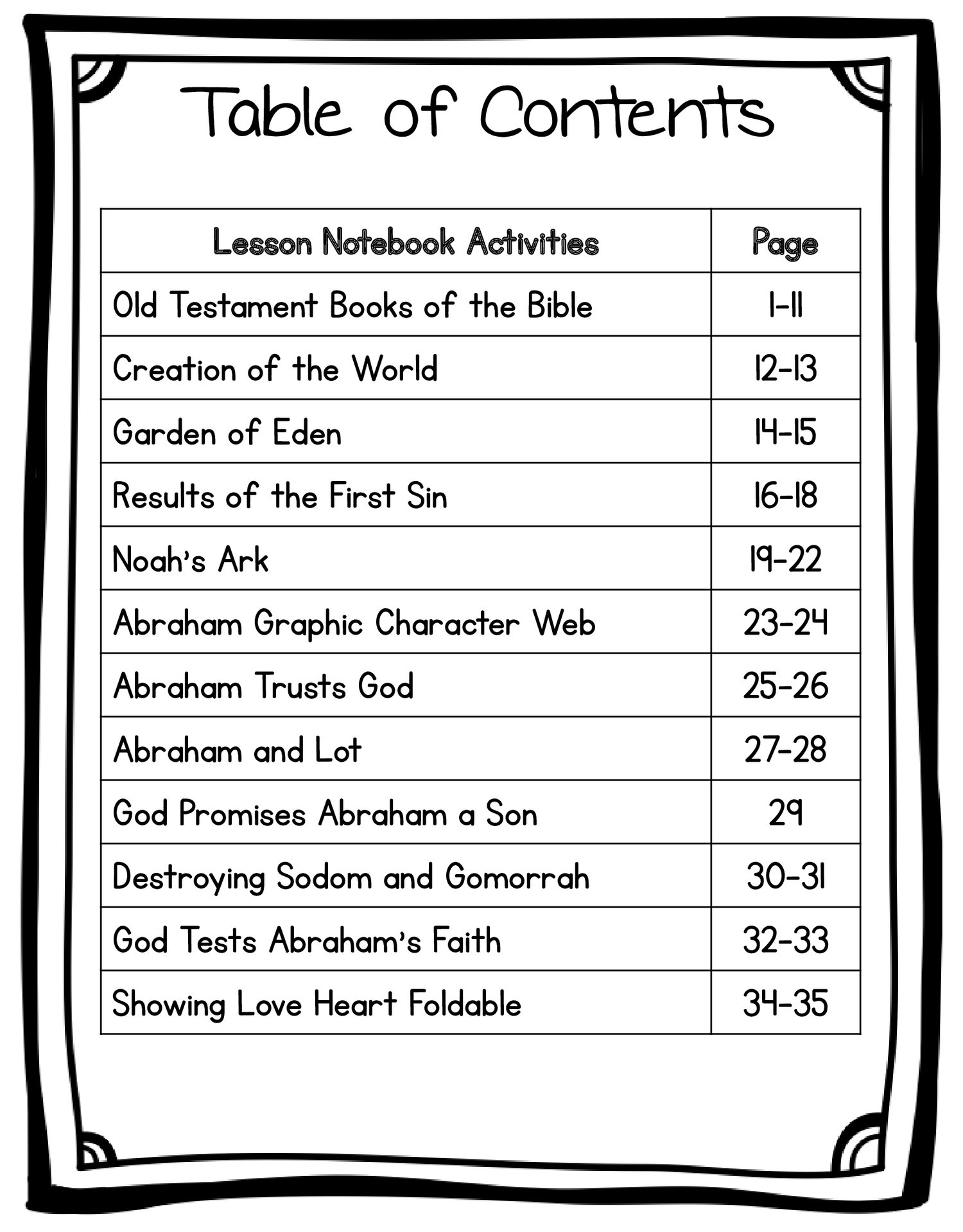 Bible Interactive Notebook: Old Testament-Creation to Moses