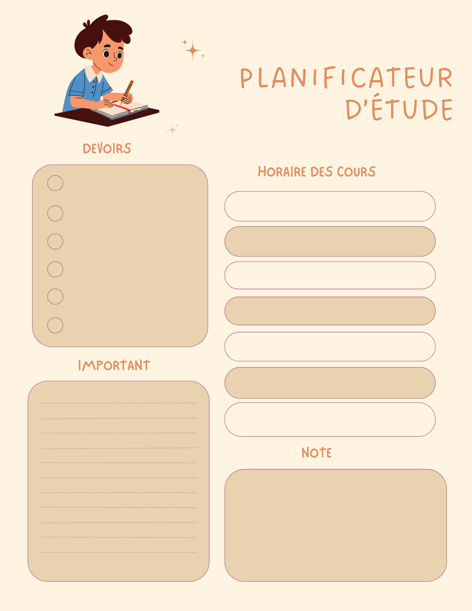 un planner efficace pour planifier toutes vos révisions
