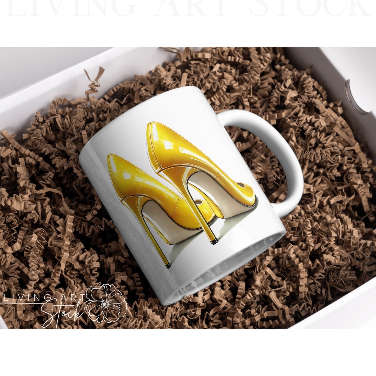 Canary Yellow Stiletto Heels Mug Design