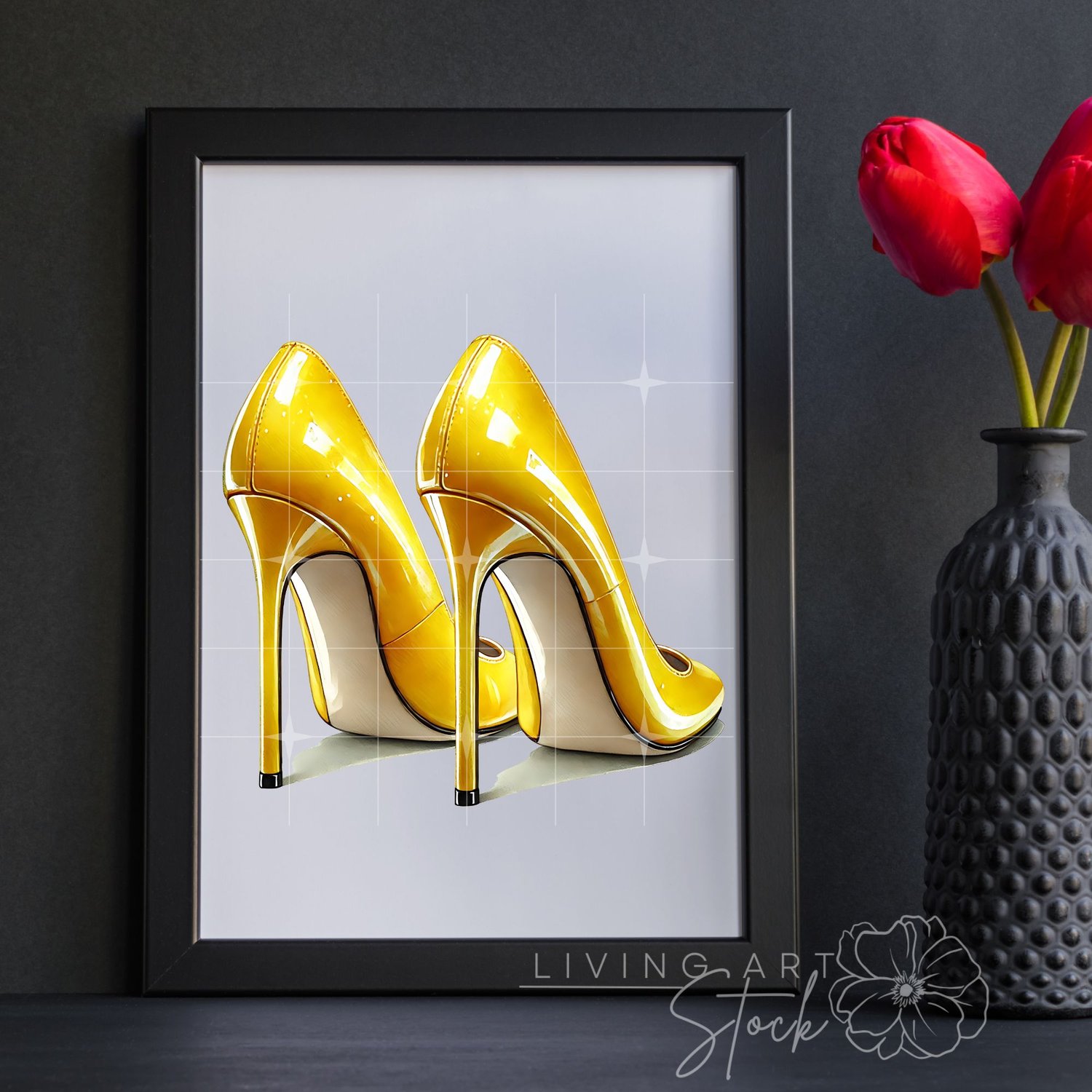 Canary Yellow Stiletto Heels Wall Art