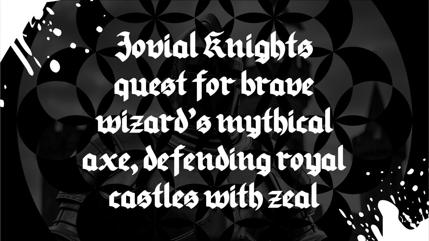 Sample text using Blood Oath font showing medieval blackletter calligraphy quote