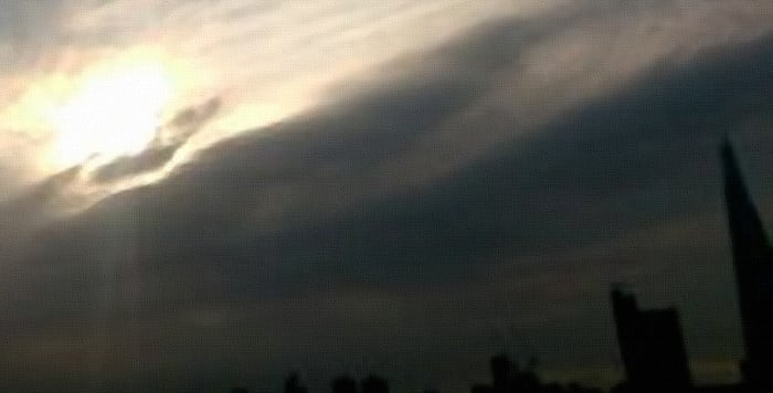 closeup sun in clouds