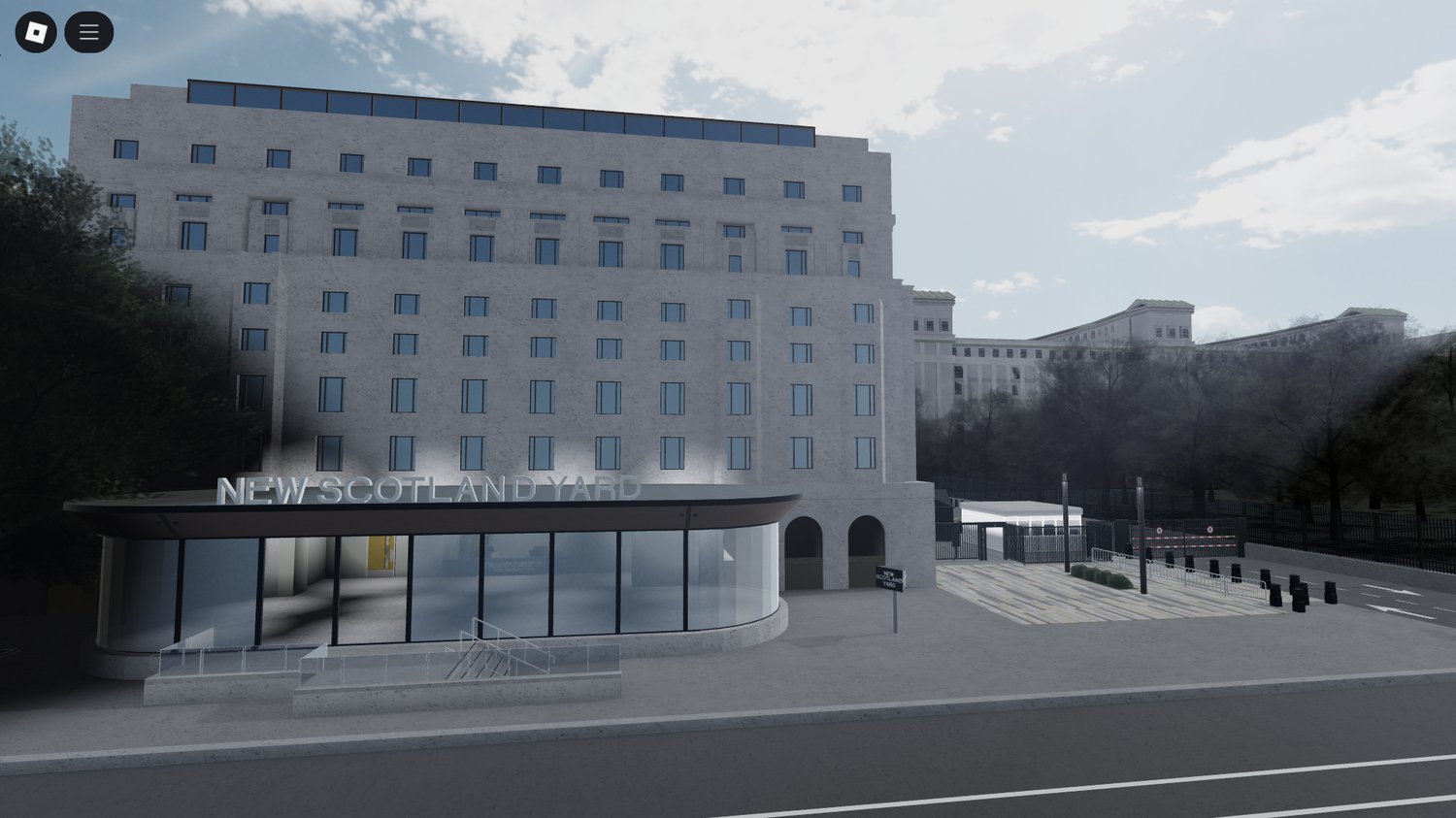 Night lighting in Roblox London environment