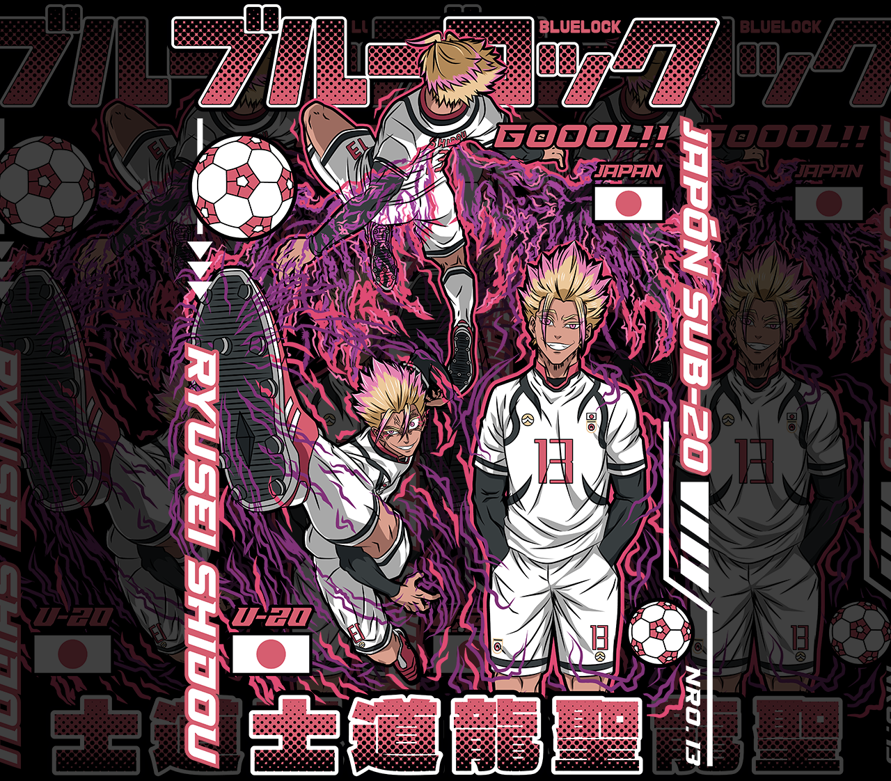 DESIGN ANIME  BlueLock Ryusei Shidou