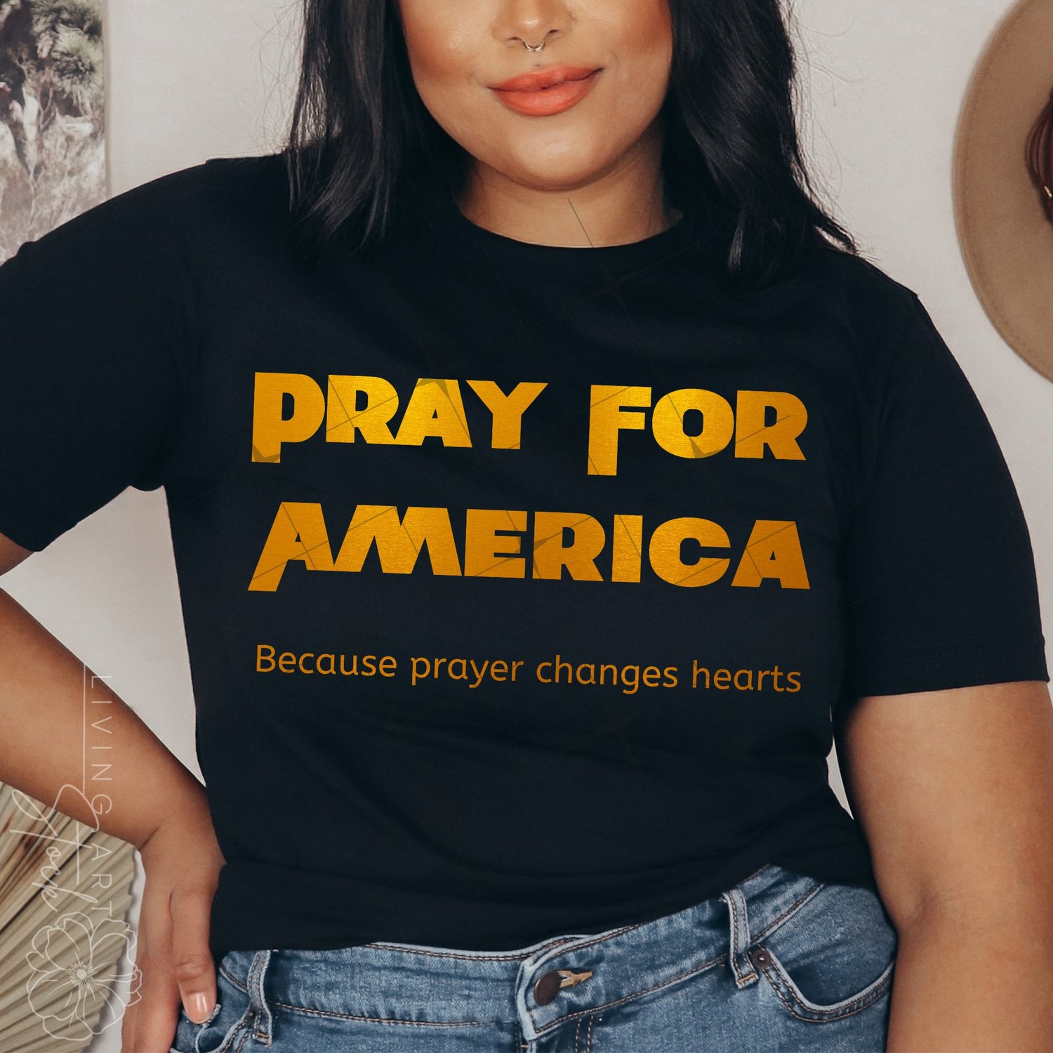 Pray for America transparent tshirt design