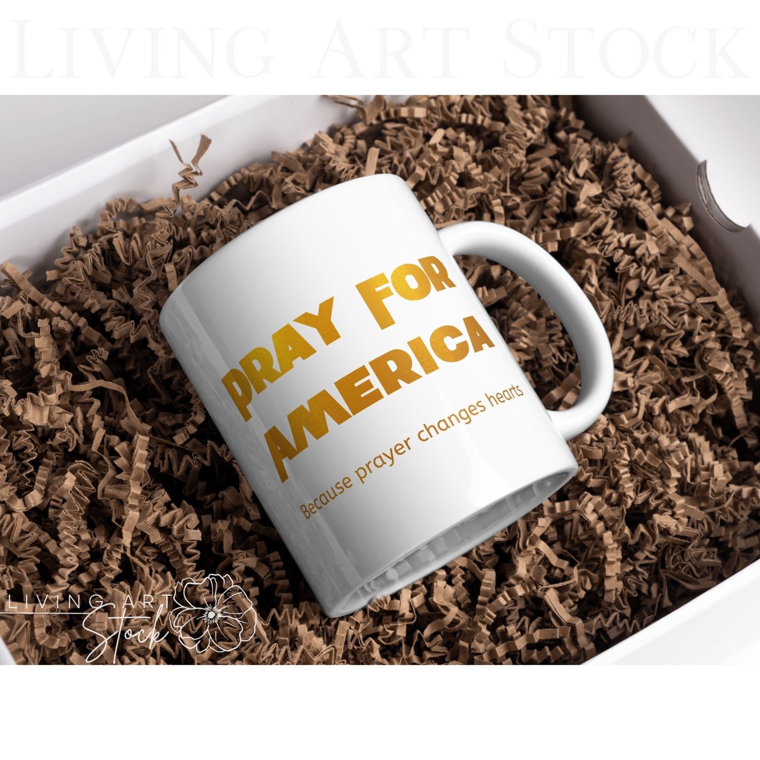 Pray for America transparent mug design