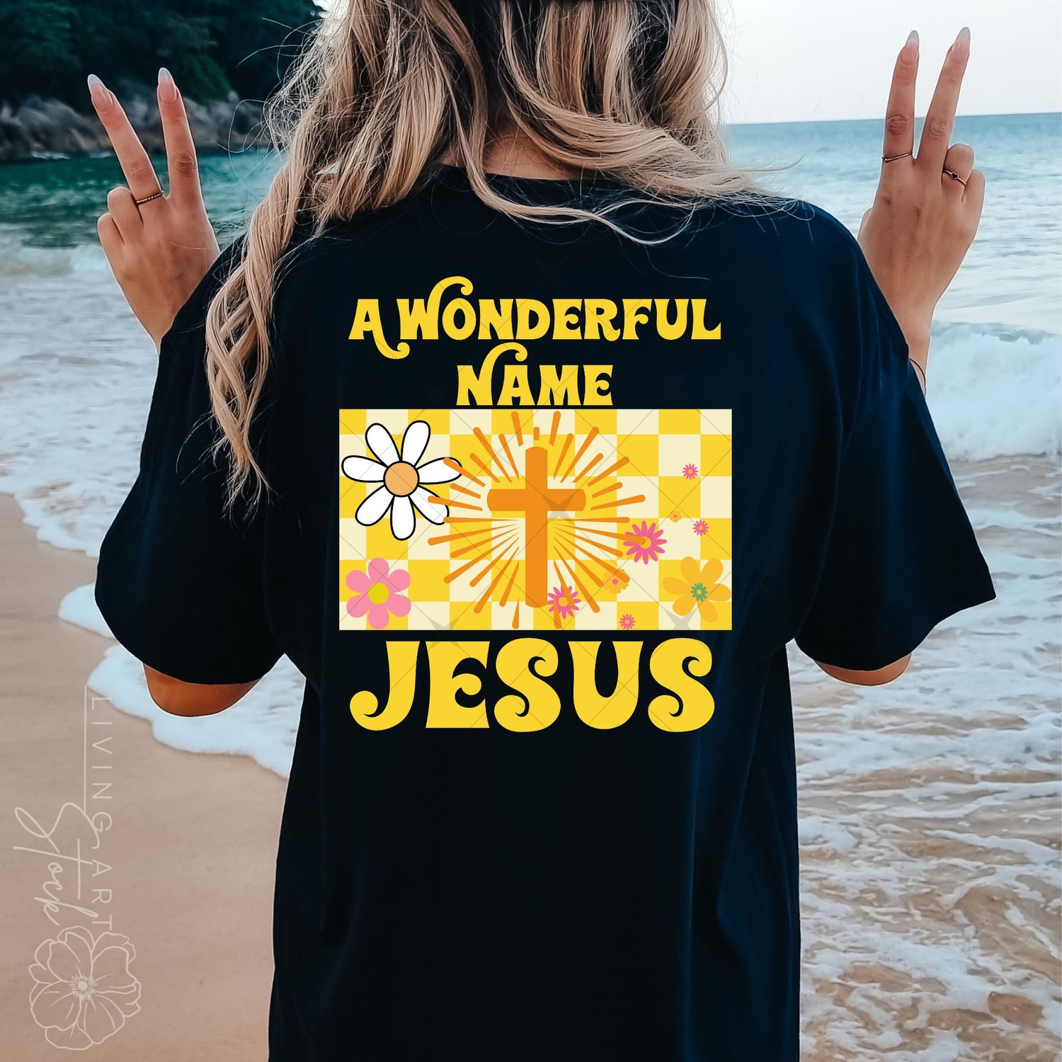 Yellow Christian retro apparel design