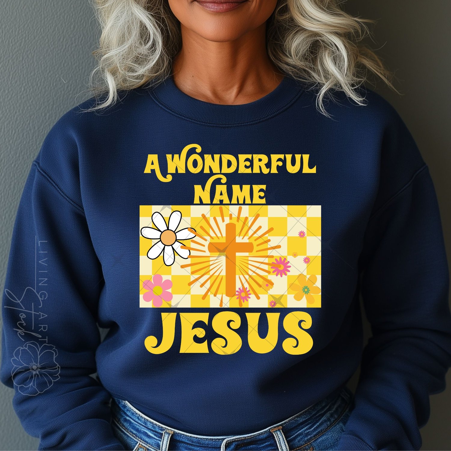 Yellow Christian retro apparel design