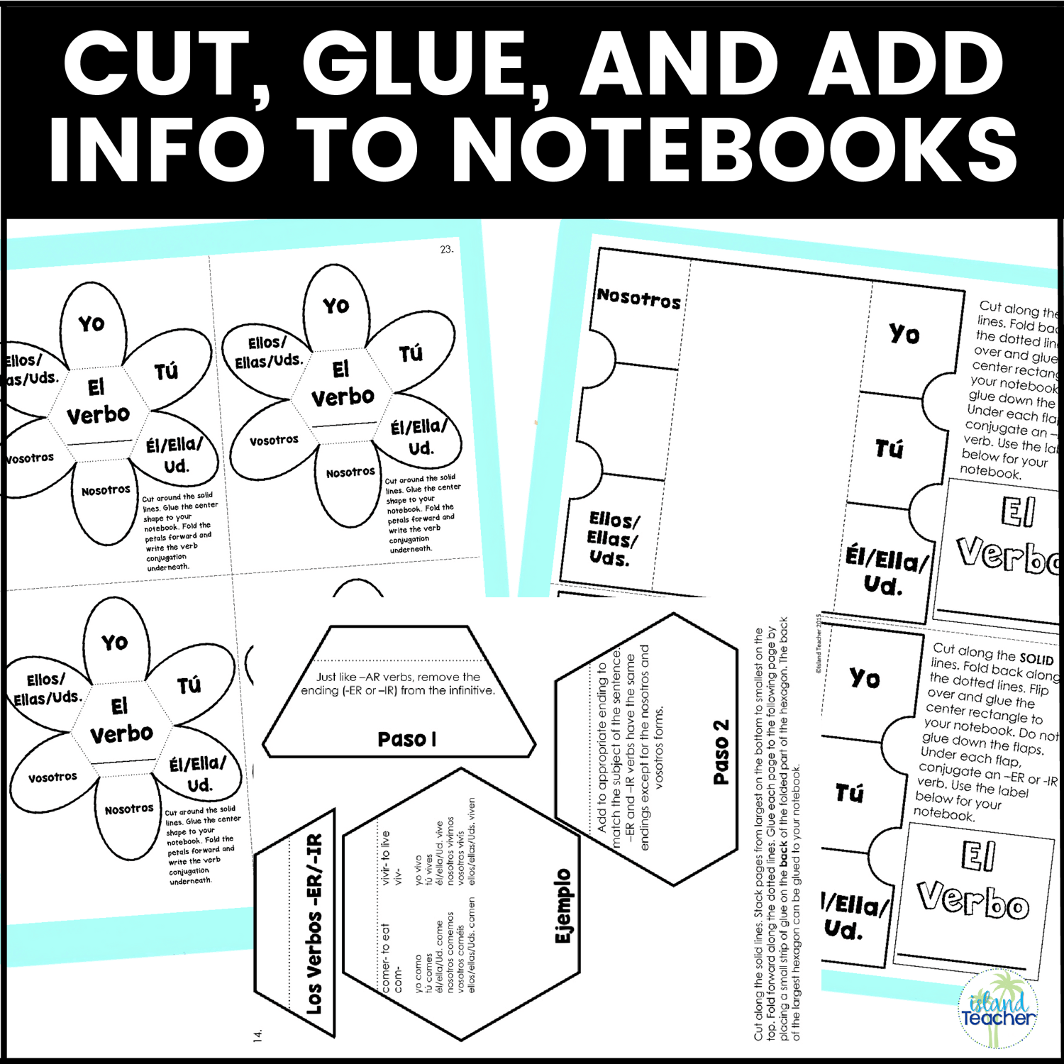 Spanish ER and IR Verbs Interactive Notebook Activities