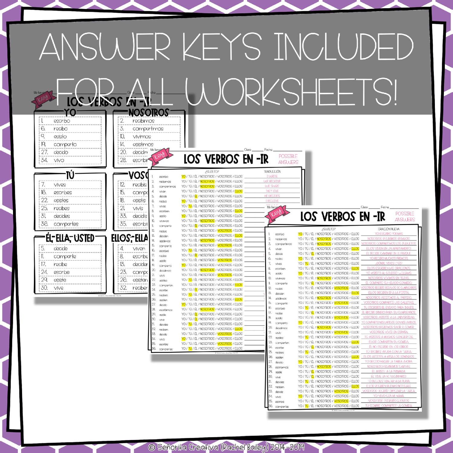 Present Tense Verbs Bundle - Spanish Sorting Activity for -ar, -er, -ir Verbs