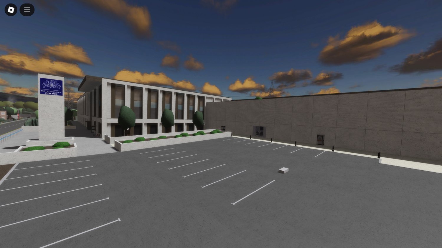 Realistic English town buildings in Roblox
