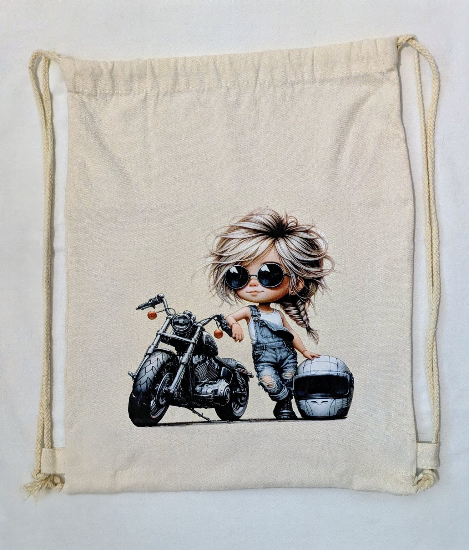 Cinch & Shift  - lightweight canvas drawstring backpack bag by Wild Lilac Moto