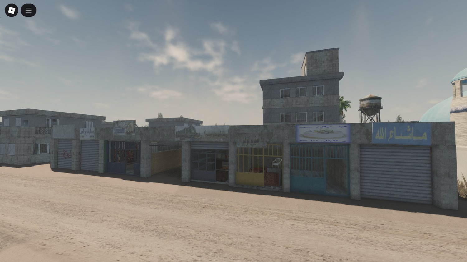 Roblox Idlib city layout with detailed streets and debris