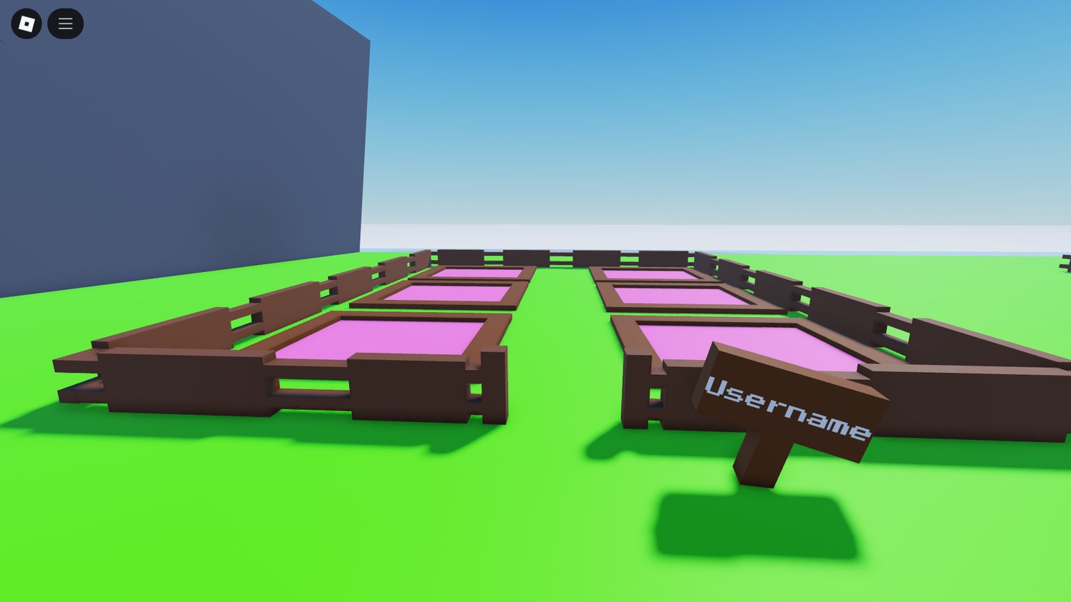 Peaceful garden landscape in Roblox nature map