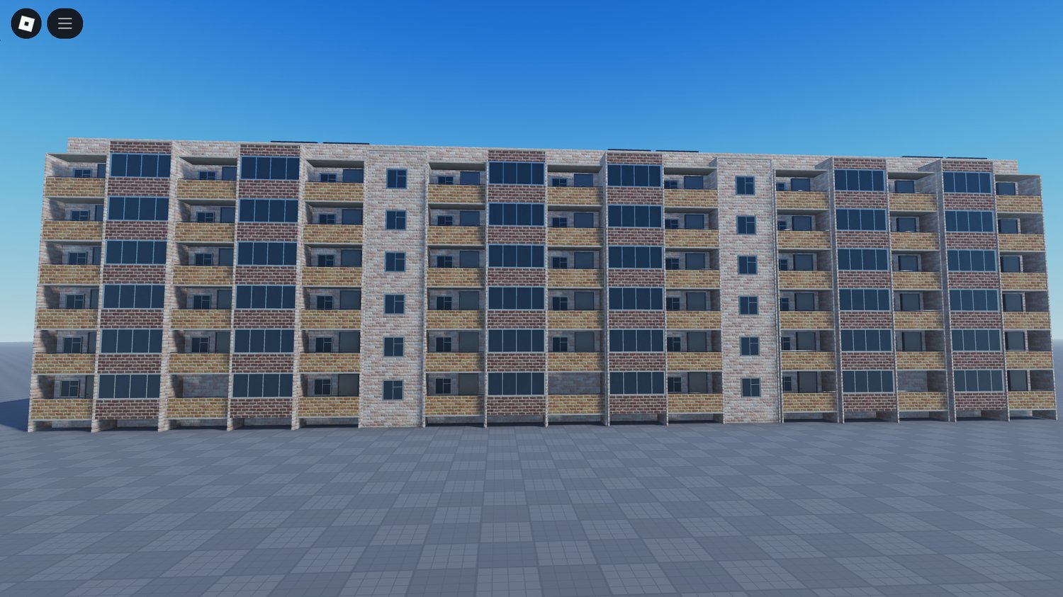 Detailed architecture on Roblox apartment model